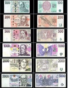 Billets monnaie tchèque